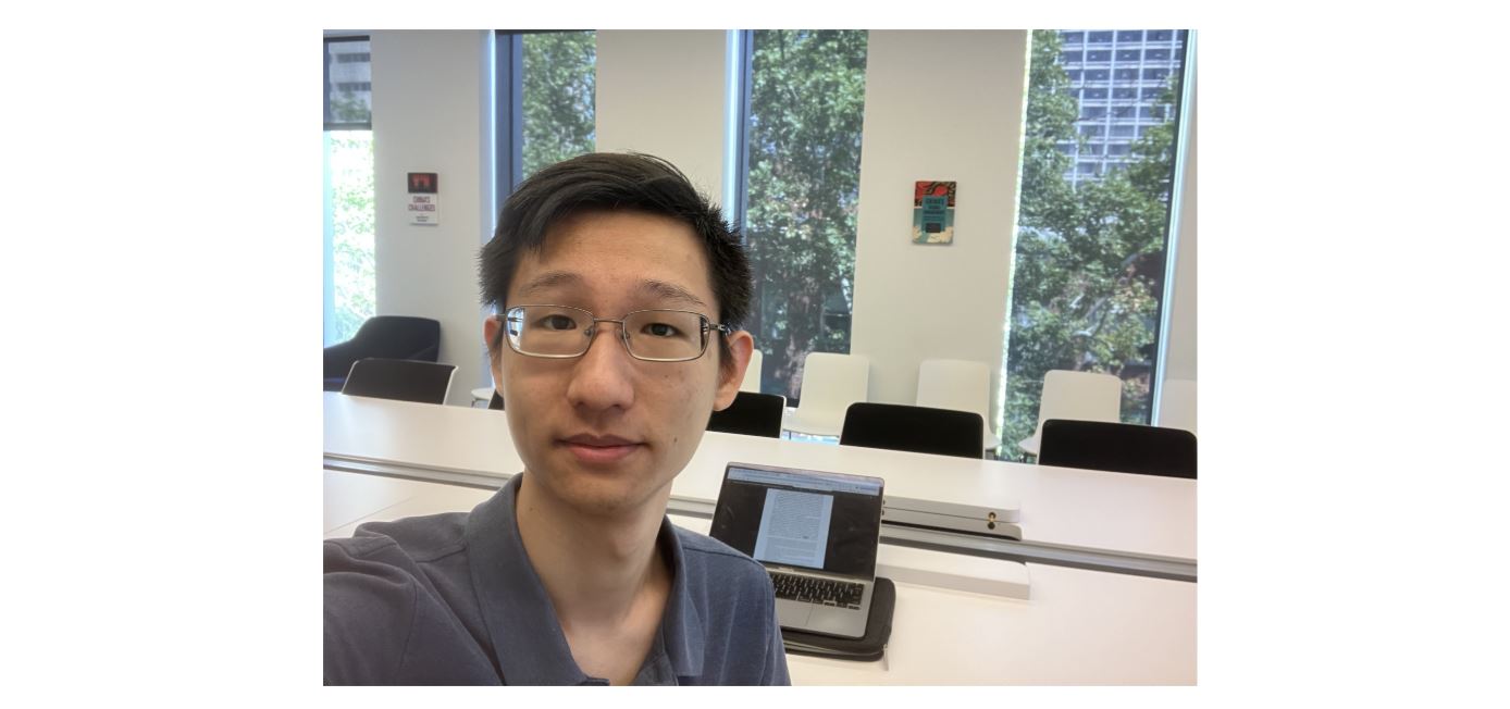 Jason taking a selfie while working on his research