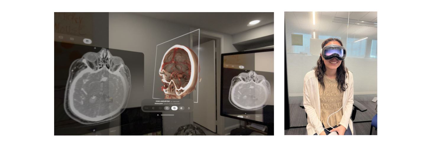 Lily using the VR equipment.