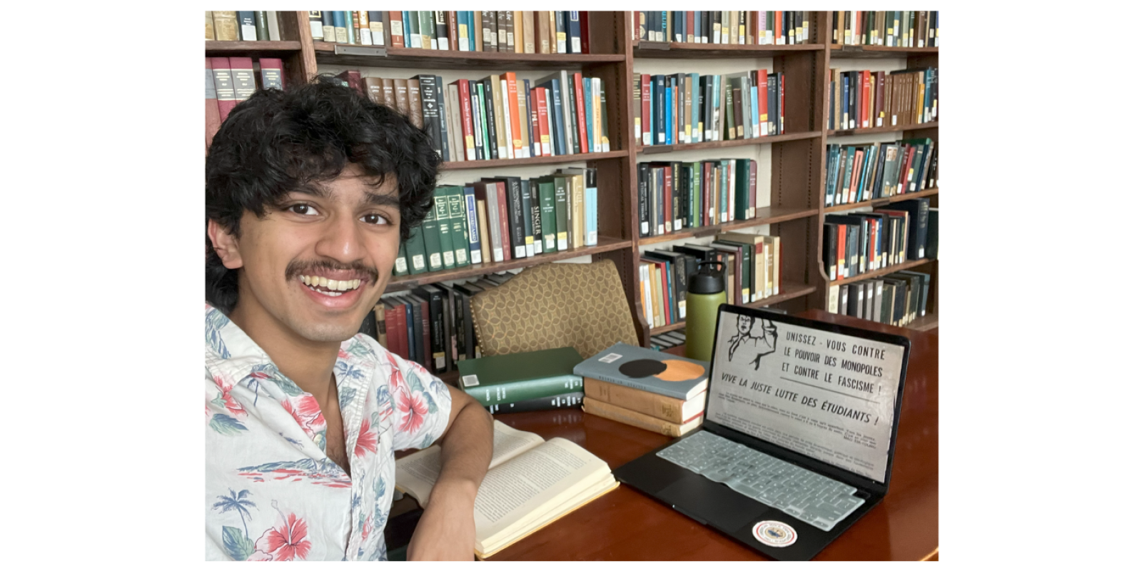 Nishanth Bhargava at the Beinecke Rare Book and Manuscript Library in New Haven, CT.