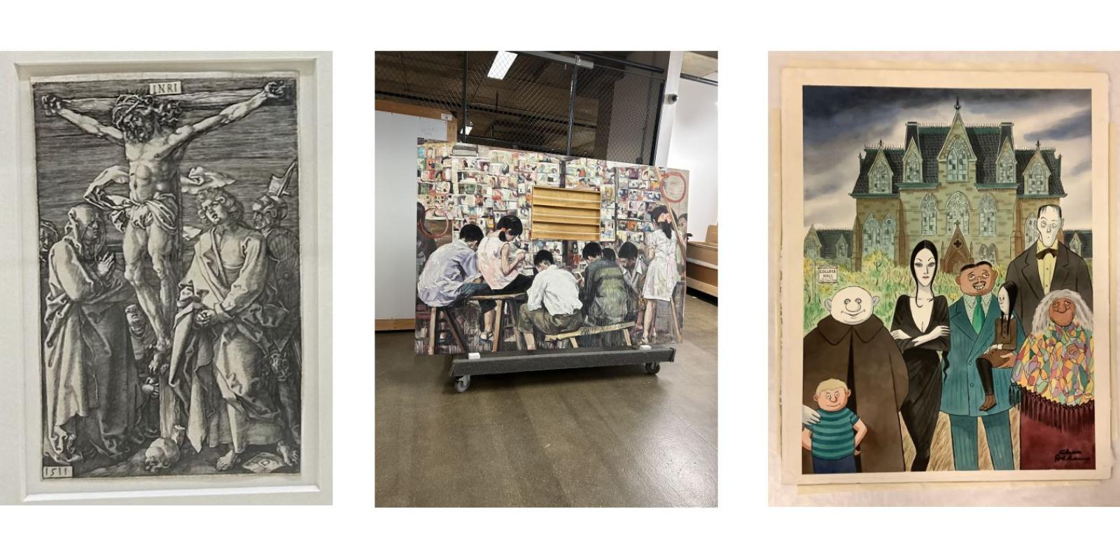 Photos of artwork from the collection.